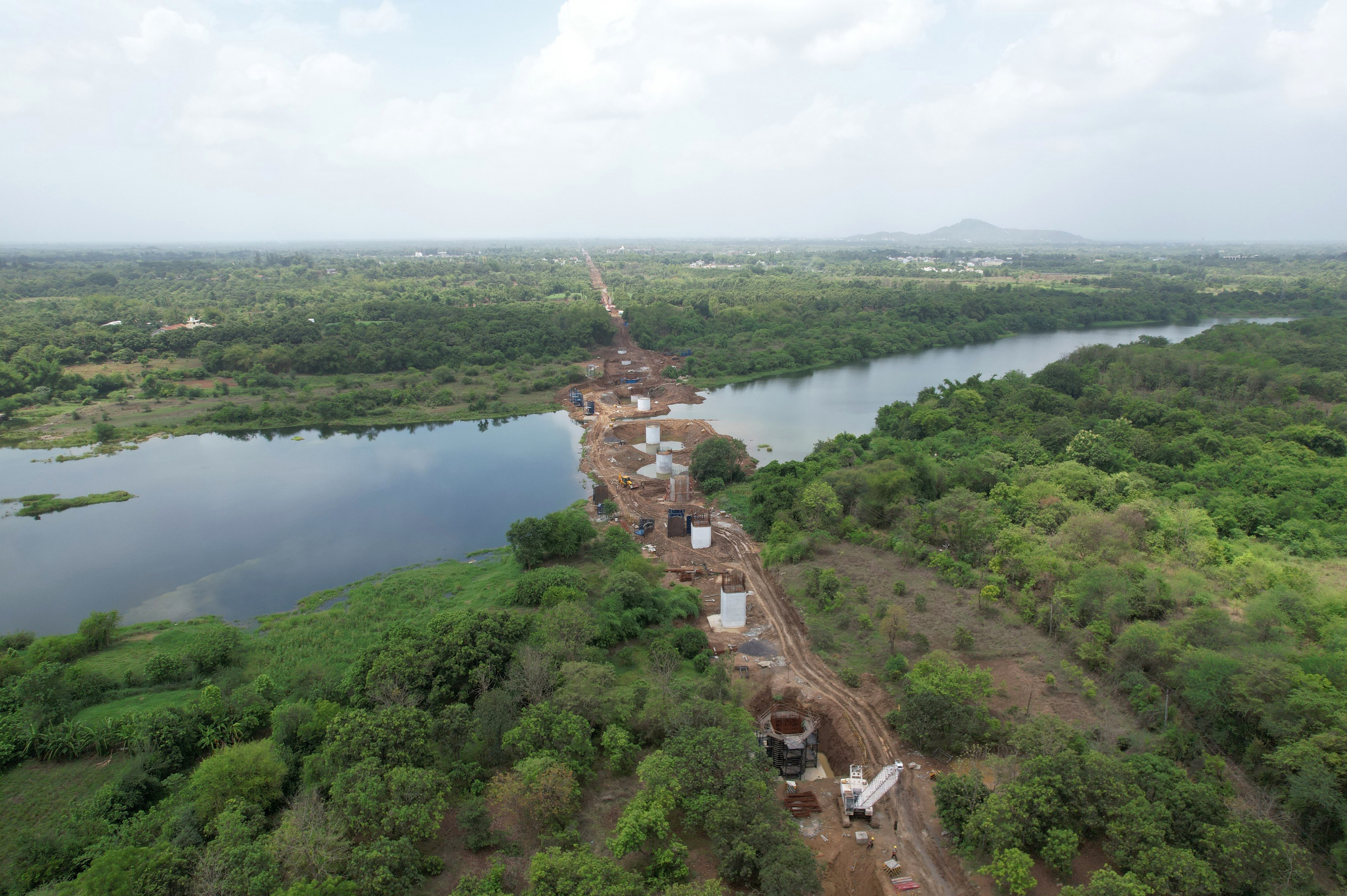Full Span Girder Launching in Progress at Valsad District, December 2023